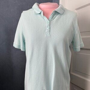Croft and Barrow Women's Polo Shirt Size L Pale Blue